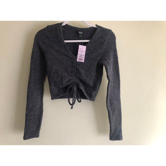 Wild Fable Ruched Front Cropped top sz Small Gray NWT! - Picture 1 of 6
